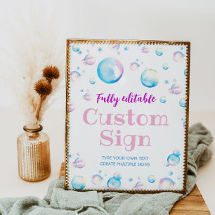 Poster Sinal de Mesa da Festa de aniversário da Pop da bo