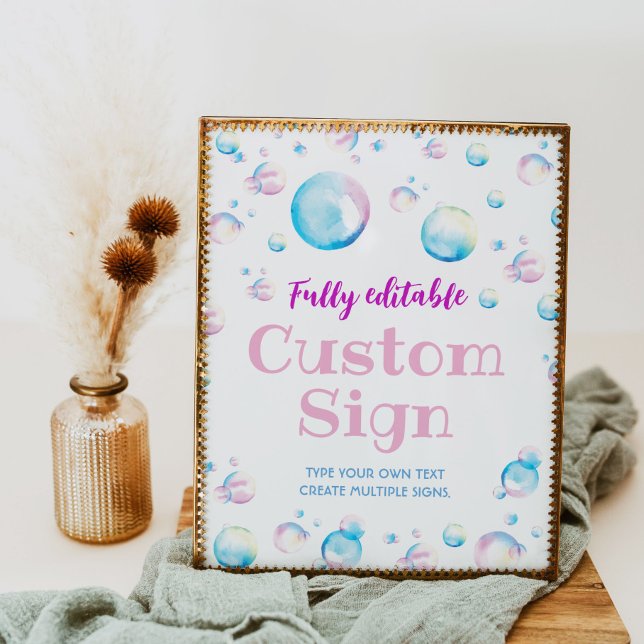 Poster Sinal de Mesa da Festa de aniversário da Pop da bo (Criador carregado)