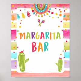 Poster Sinal de Mesa da Festa do Cacto Drinks Bar Margari