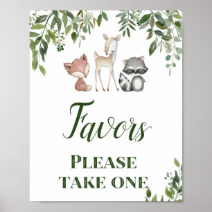 Poster Sinal de Mesa da Floresta Verde - Sinal de Favorit