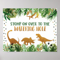Sinal de Mesa de Aniversário do Dosaur Watering Ho