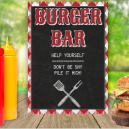 Poster Sinal de Mesa de Bar de hambúrguer de 5x7 de quint