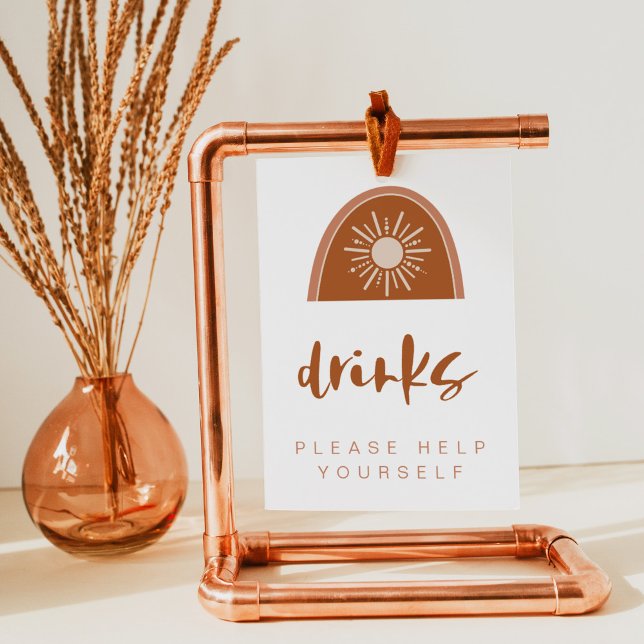Poster Sinal de Mesa de Bebidas TINLEY Boho Terracota Arc (Criador carregado)