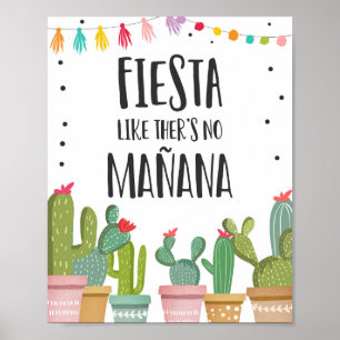 Poster Sinal de Mesa de Cacto de Festa Como Se Não Houves
