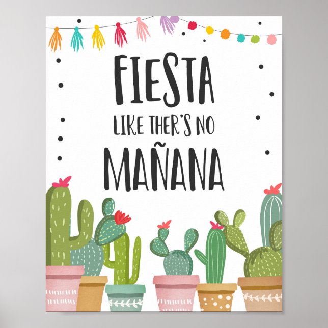 Poster Sinal de Mesa de Cacto de Festa Como Se Não Houves (Frente)
