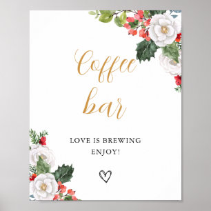 Poster Sinal de mesa de café de inverno de Natal