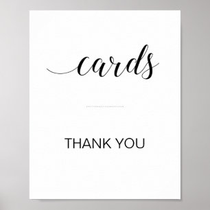 Poster Sinal de Mesa de Caixa de Cartão Elegante