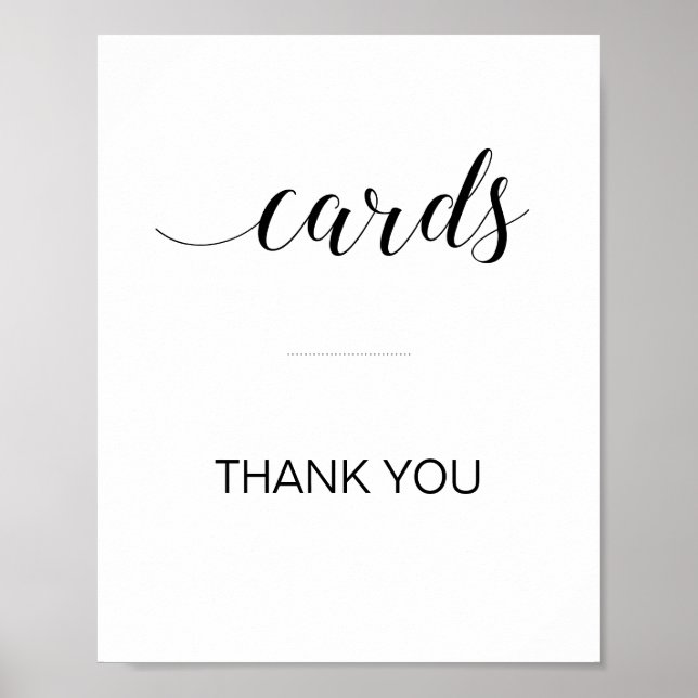 Poster Sinal de Mesa de Caixa de Cartão Elegante (Frente)