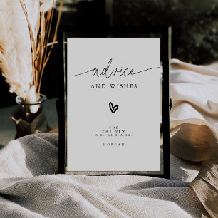 Poster Sinal de Mesa de Casamento de Aconselhamento Minim