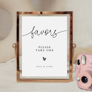 Poster Sinal de Mesa de Casamento de Favor Minimalista Mo