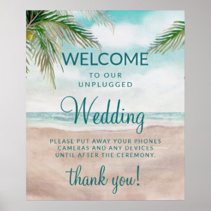 Poster Sinal de Mesa de Casamento Desplugado da Ilha Bree