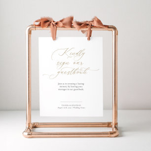 Poster Sinal de Mesa de Casamento do Guestbook Elegante
