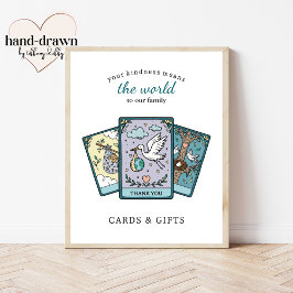 Poster Sinal de Mesa de Chuveiro de Bebê com Tarot para E
