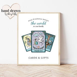 Poster Sinal de Mesa de Chuveiro de Bebê com Tarot para E