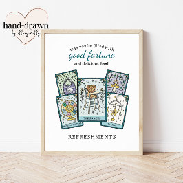 Poster Sinal de Mesa de Comida para Chá de Bebê com Tarot