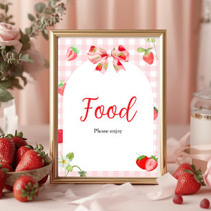 Poster Sinal de mesa de comida para chá de bebê Someone B