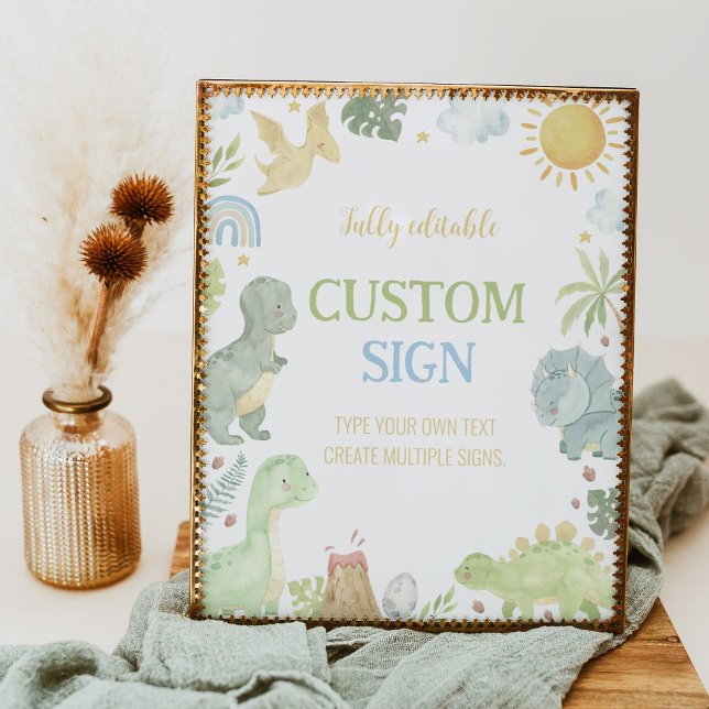 Poster Sinal de Mesa de Dinossauros Três Rex (Criador carregado)