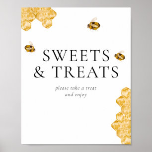Poster Sinal de Mesa de Doces e Guloseimas para Chá de No