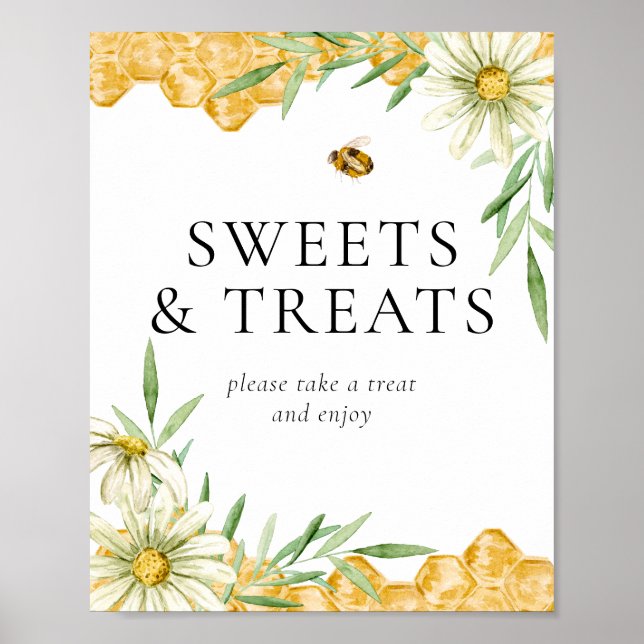 Poster Sinal de Mesa de Doces e Guloseimas para Chá de No (Frente)