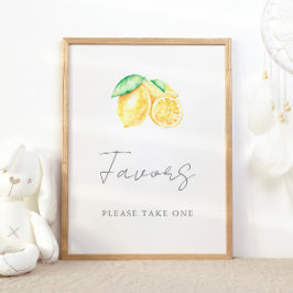 Poster Sinal de Mesa de Favor de Festa de Limão Leve Um