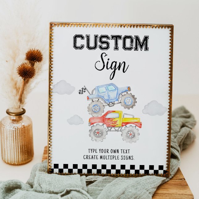 Poster Sinal de Mesa de Festa de aniversário de Caminhão  (Criador carregado)