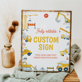 Poster Sinal de Mesa de Festa de aniversário de Caminhão