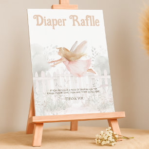 Poster Sinal de Mesa de Fralda de Fada Loura Raffle