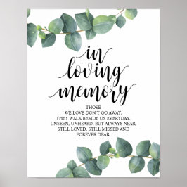Poster Sinal de Mesa de Memória de Casamento com Caligraf