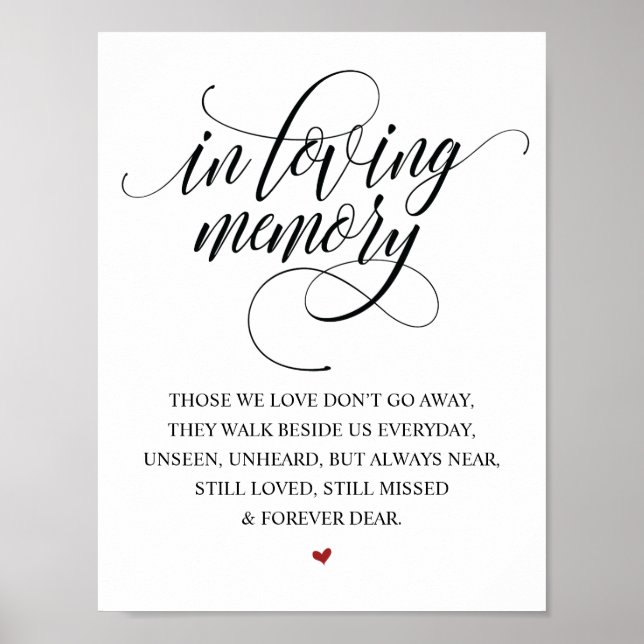 Poster Sinal de Mesa de Memória de Casamento Rústico Eleg (Frente)