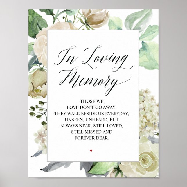 Poster Sinal de Mesa de Memorial de Casamento Clássico e  (Frente)