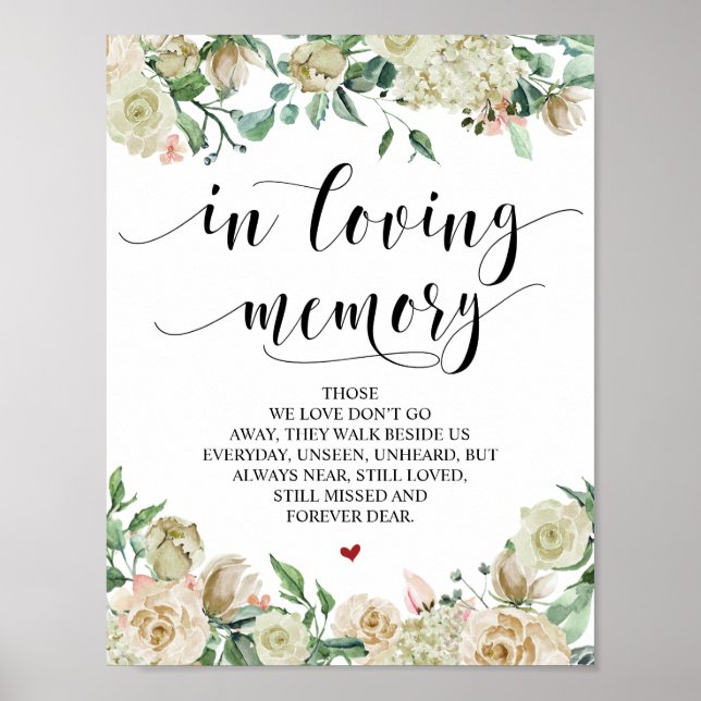 Poster Sinal de Mesa de Memorial de Casamento de Primaver (Frente)