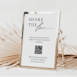 Poster Sinal de Mesa de Mídia Social de Casamento com cód