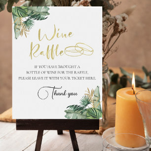 Poster Sinal de Mesa de Raffle de Vinho Bachelorette Trop