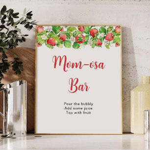 Poster Sinal de Mesa do Bar Mom-osa de Morango