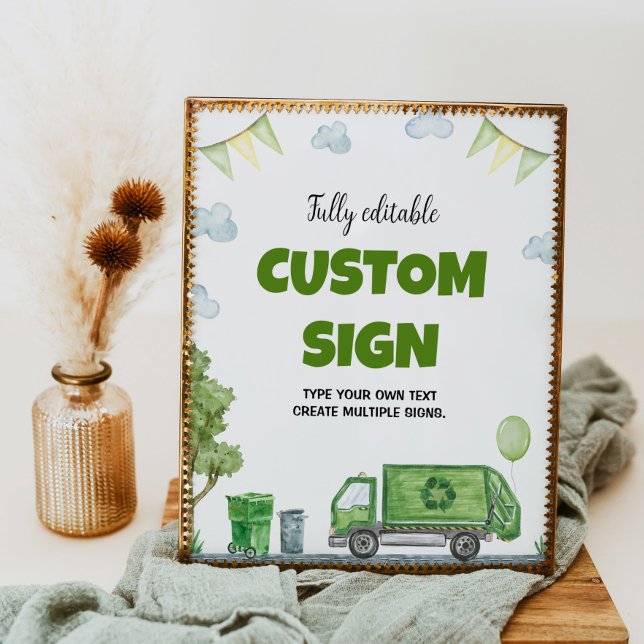 Poster Sinal de Mesa do Caminhão de Lixo (Criador carregado)