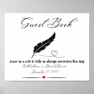 Poster Sinal de Mesa do Catálogo de Convidados