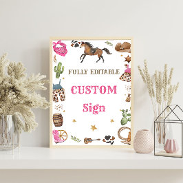 Poster Sinal de Mesa do cowboy ocidental