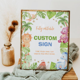 Poster Sinal de Mesa do Dinossauro