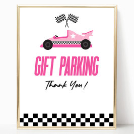 Poster Sinal de Mesa do Gift Parking Race Race Race Party