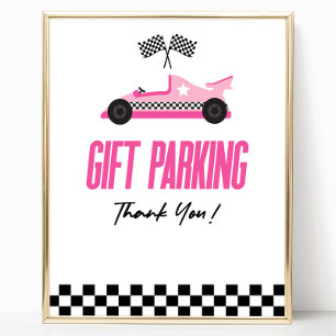 Poster Sinal de Mesa do Gift Parking Race Race Race Party