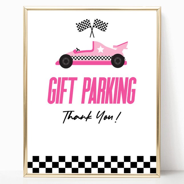Poster Sinal de Mesa do Gift Parking Race Race Race Party (Criador carregado)