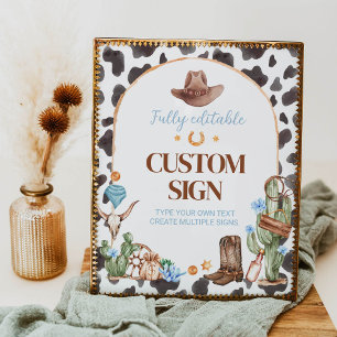 Poster Sinal de Mesa do Highland Cowboy