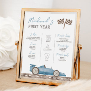 Poster Sinal de Mesa do Marco do Carro Race Retroativo