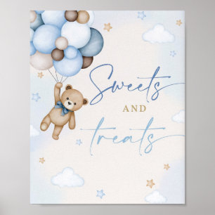 Poster Sinal de Mesa do Urso de Teddy Doce e Ameaça rua