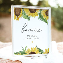 Sinal de Mesa EMMA Rustic Sunflower Country Favor