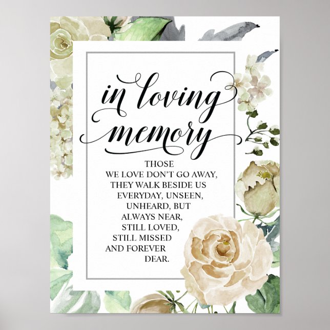 Poster Sinal de Mesa Memorial de Casamento Clássico e Ele (Frente)