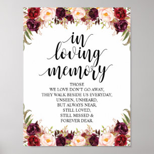 Poster Sinal de Mesa Memorial de Casamento com Caligrafia