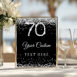 Poster Sinal de Mesa para Festa de Aniversário de 70 Anos