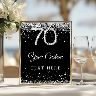 Poster Sinal de Mesa para Festa de Aniversário de 70 Anos