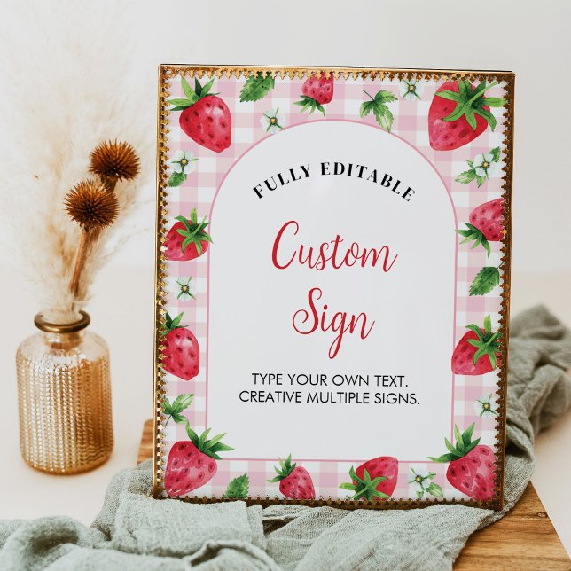 Poster Sinal de Mesa Personalizada de Aniversário de Mora (Criador carregado)